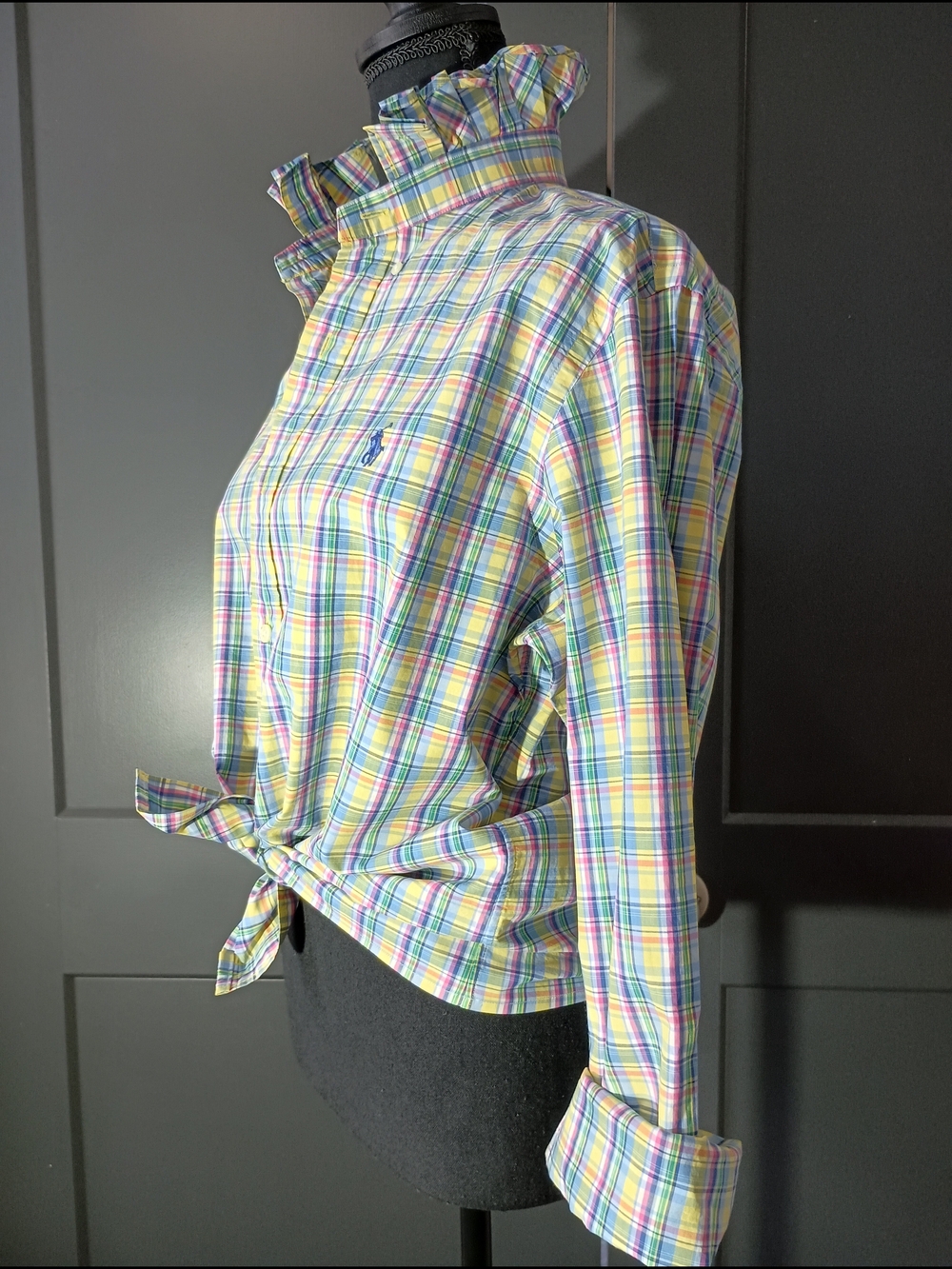 Upcycled Women's Ralph Lauren Ruffled Collar Shirt